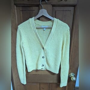 Yellow Button-Up Women's Sweater